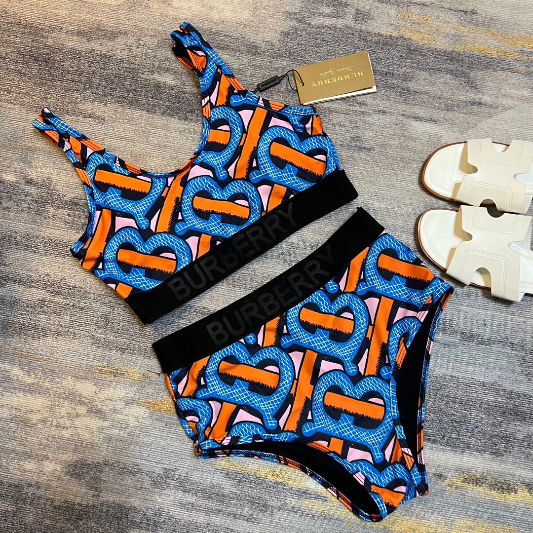 Burberry printed high stretch fitness yoga wear tracksuit