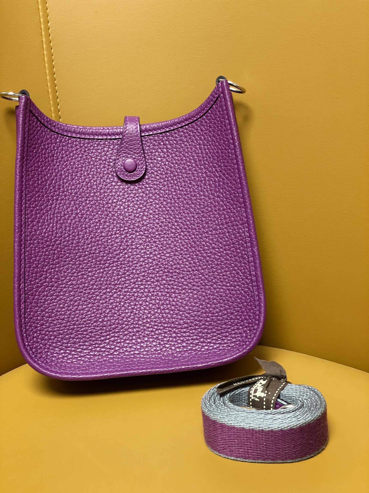 Mini evelyn anemone purple tc leather