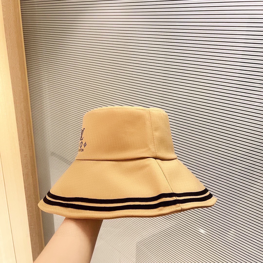 【LV】2023 New Color Matching Edge Big Brim Fisherman Hat