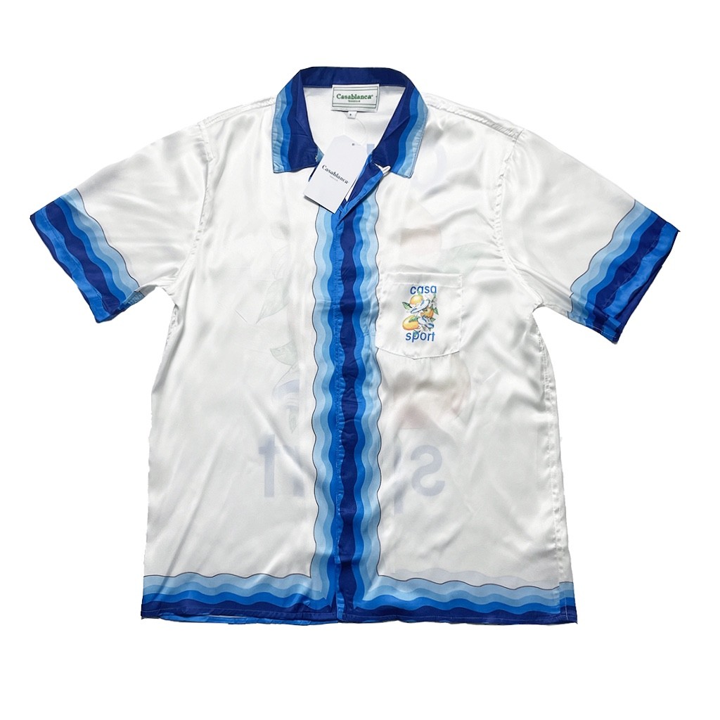 Casablanca 23SS white cactus tennis court shirt