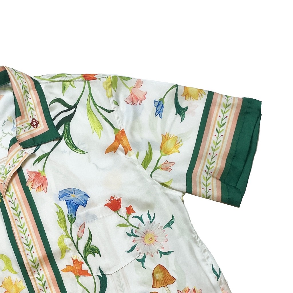 Casablanca Graffiti flower printed silk shirt