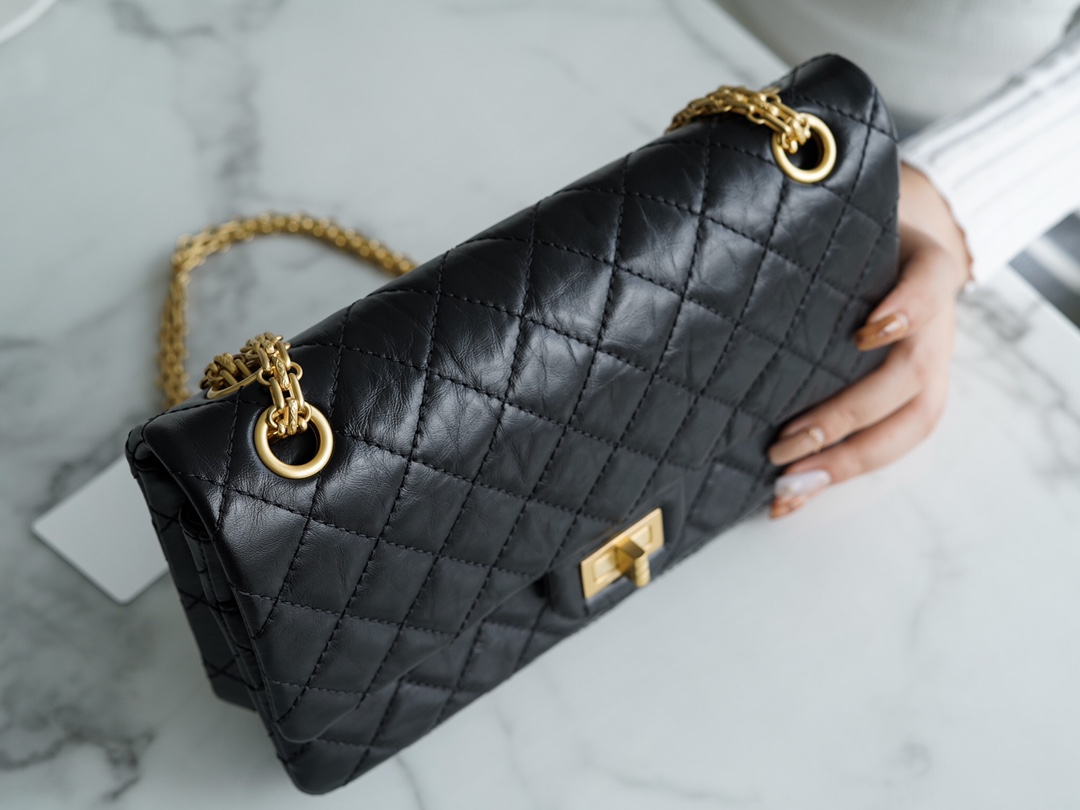 𝗖𝗵𝗮𝗻𝗲𝗹 Replica ❷. ❺❺ Italian [Montebello] Calfskin Small  Black Gold