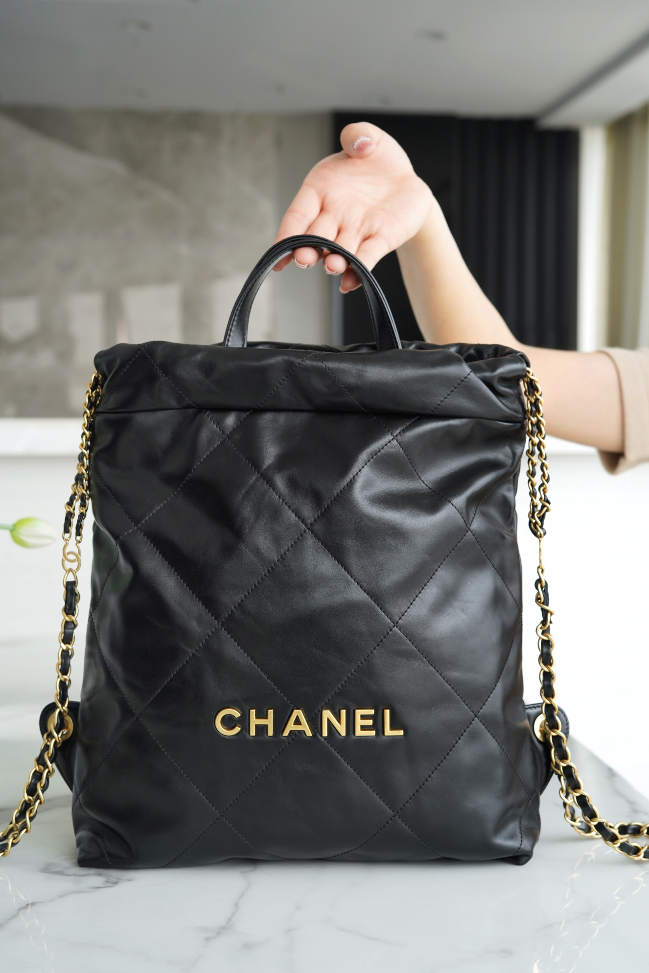 𝗖𝗛𝗔𝗘𝗡𝗟✦ 23P Spring Summer New Backpack Small Black➿