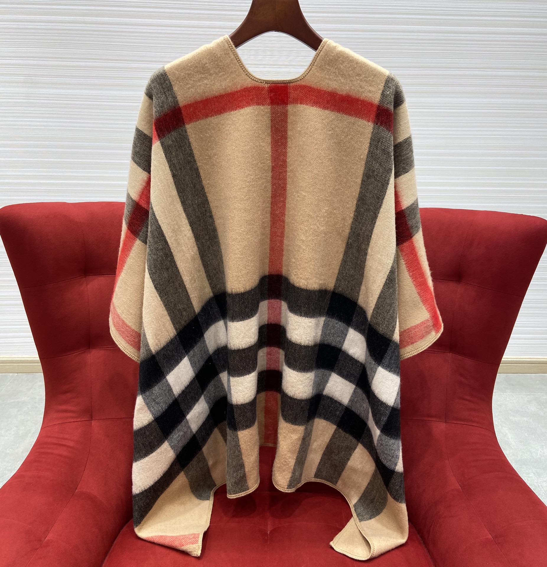 Burberry classic cashmere reversible shawl_ 100% cashmere
