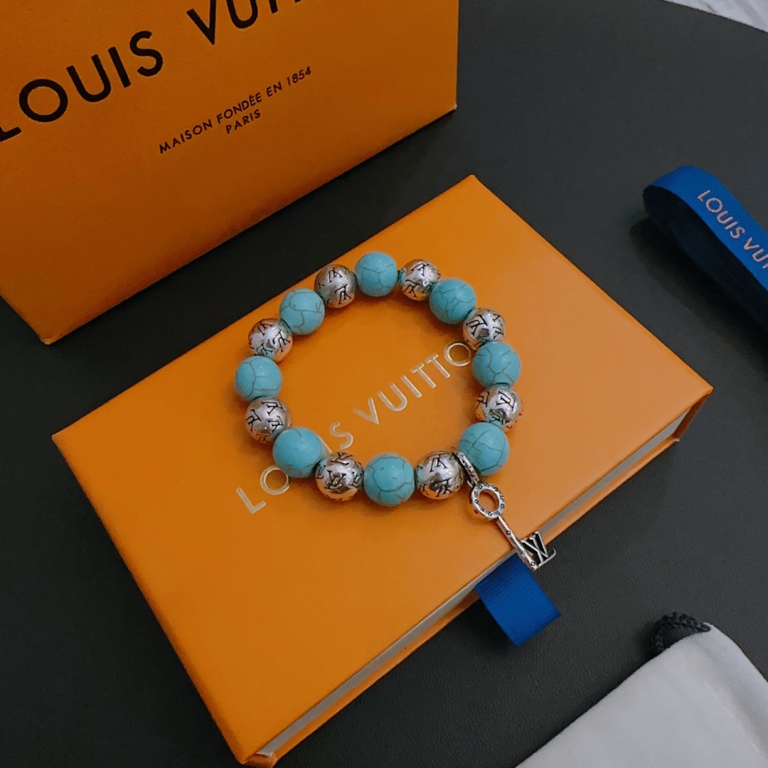 Louis Vuitton LV bracelet 🇷🇼 multi-element turquoise thai silver style (large) bracelet