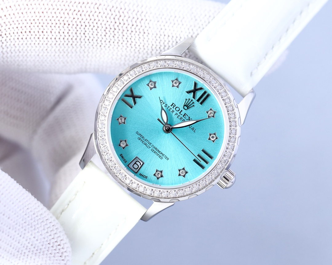 Rolex V8 version fashion women's watch simple three needle super luminous at night