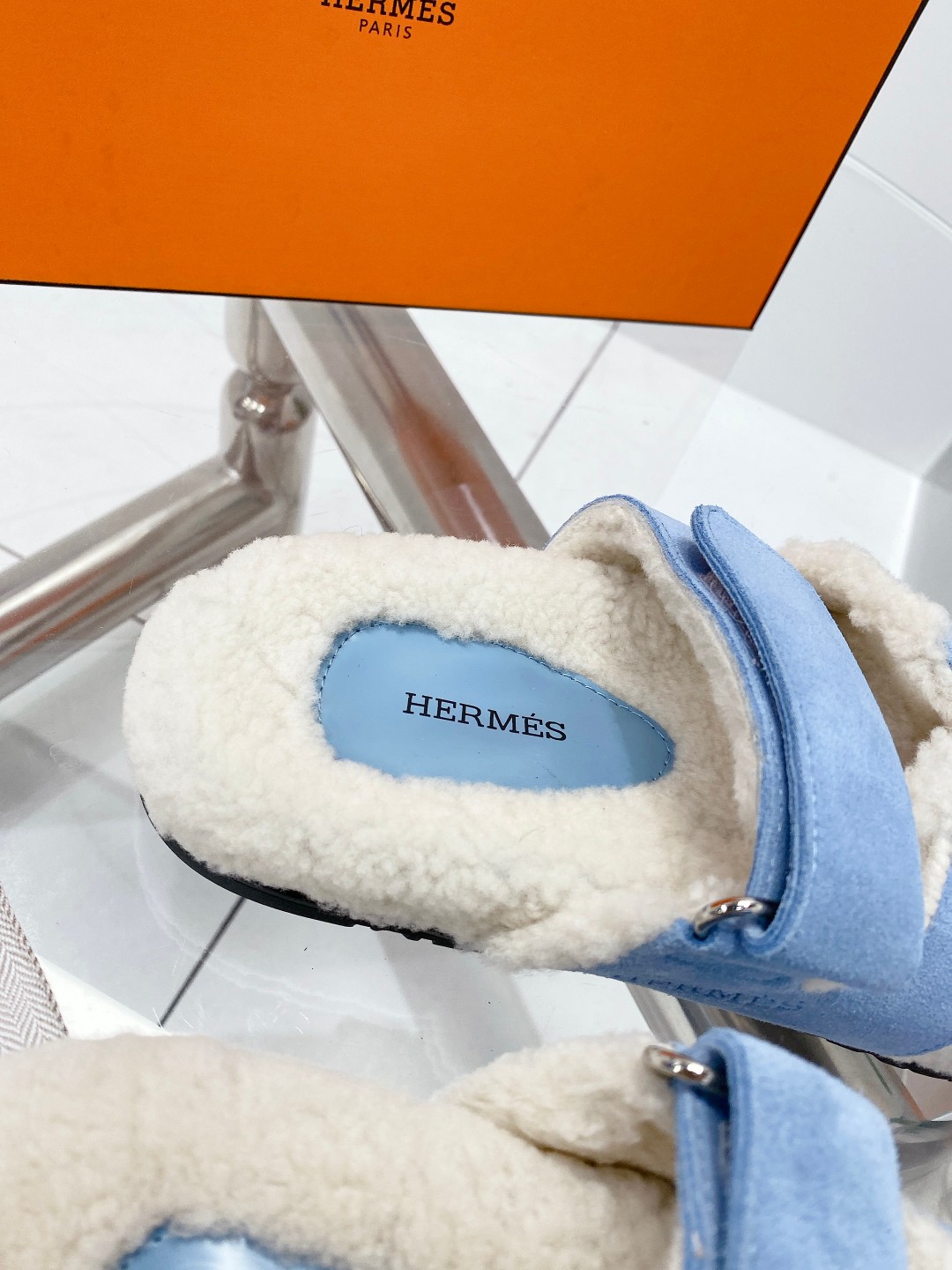 Hermes teddy fur uncle shoes