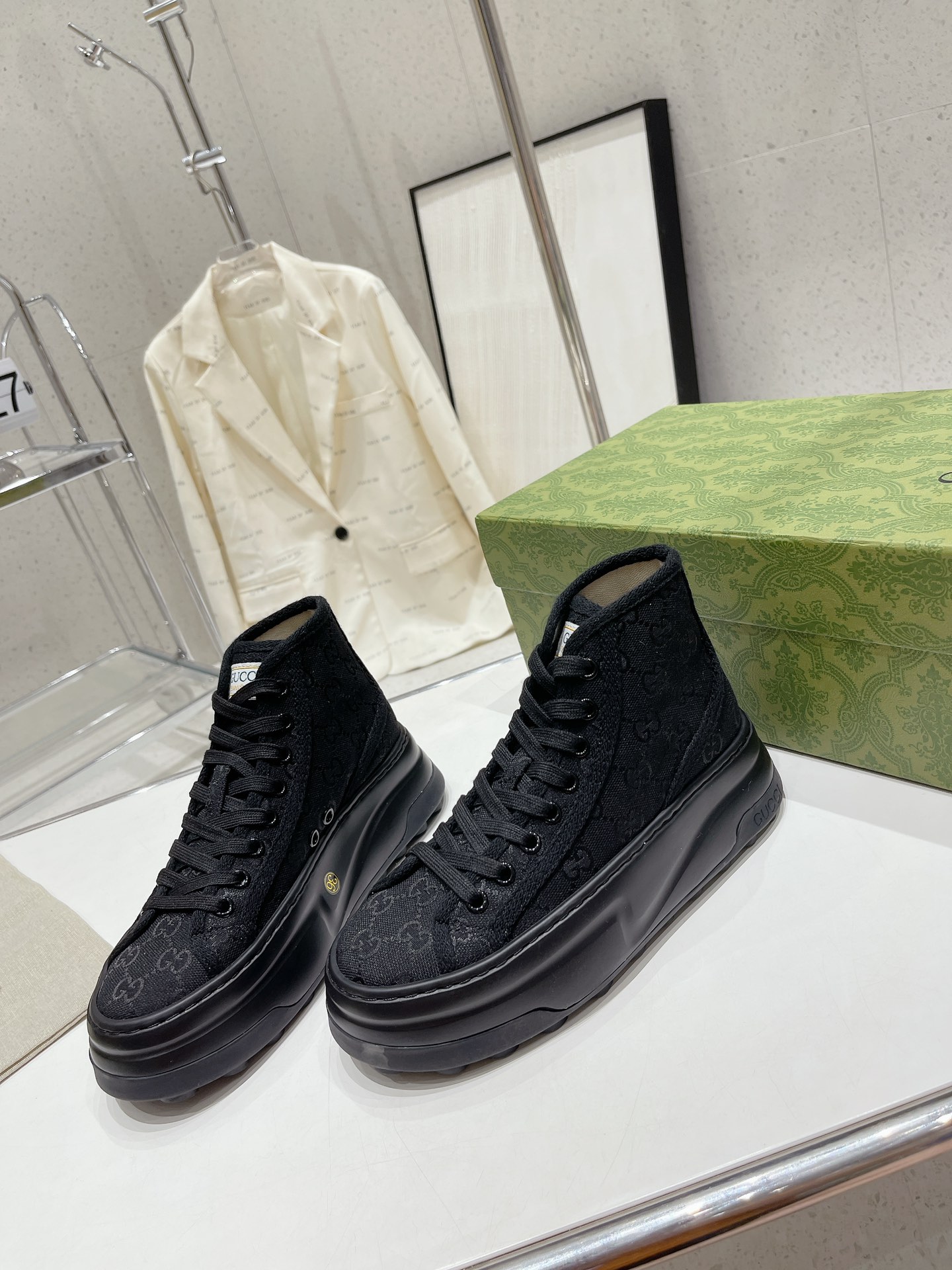 Gucci Explosive Presbyopia Canvas Casual Platform Shoes