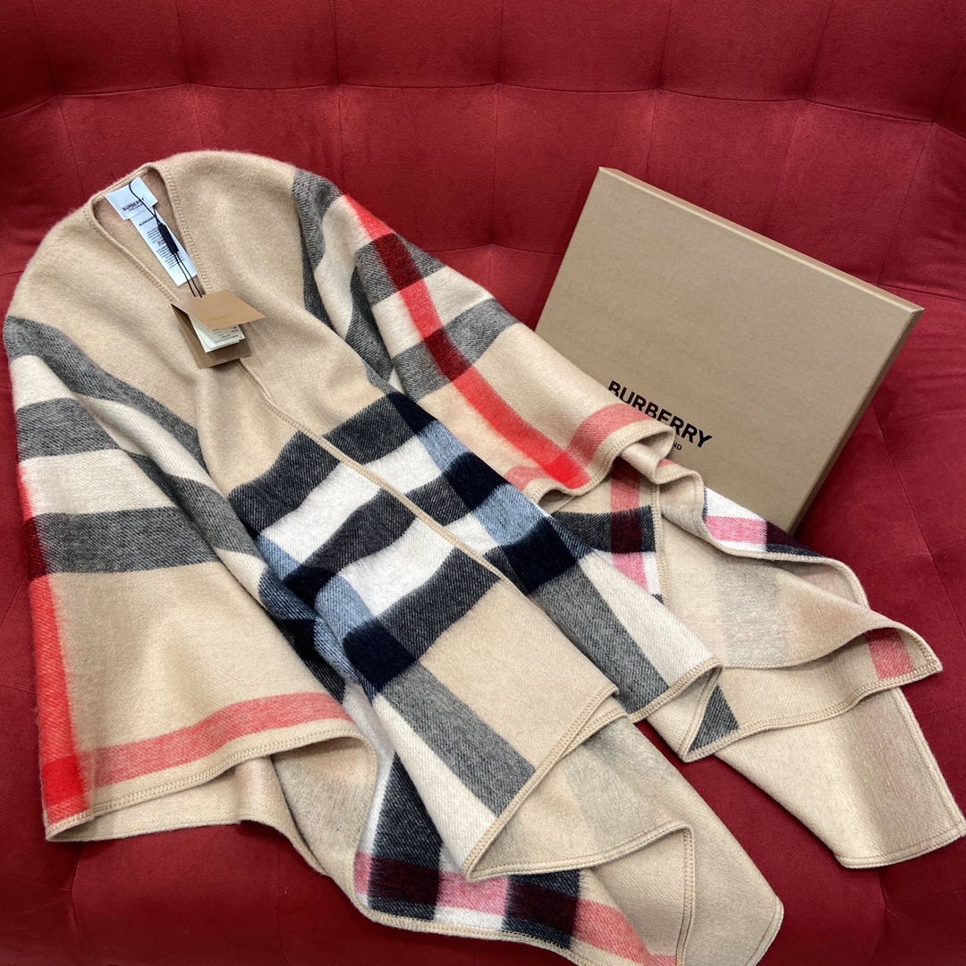 Burberry classic cashmere reversible shawl_ 100% cashmere