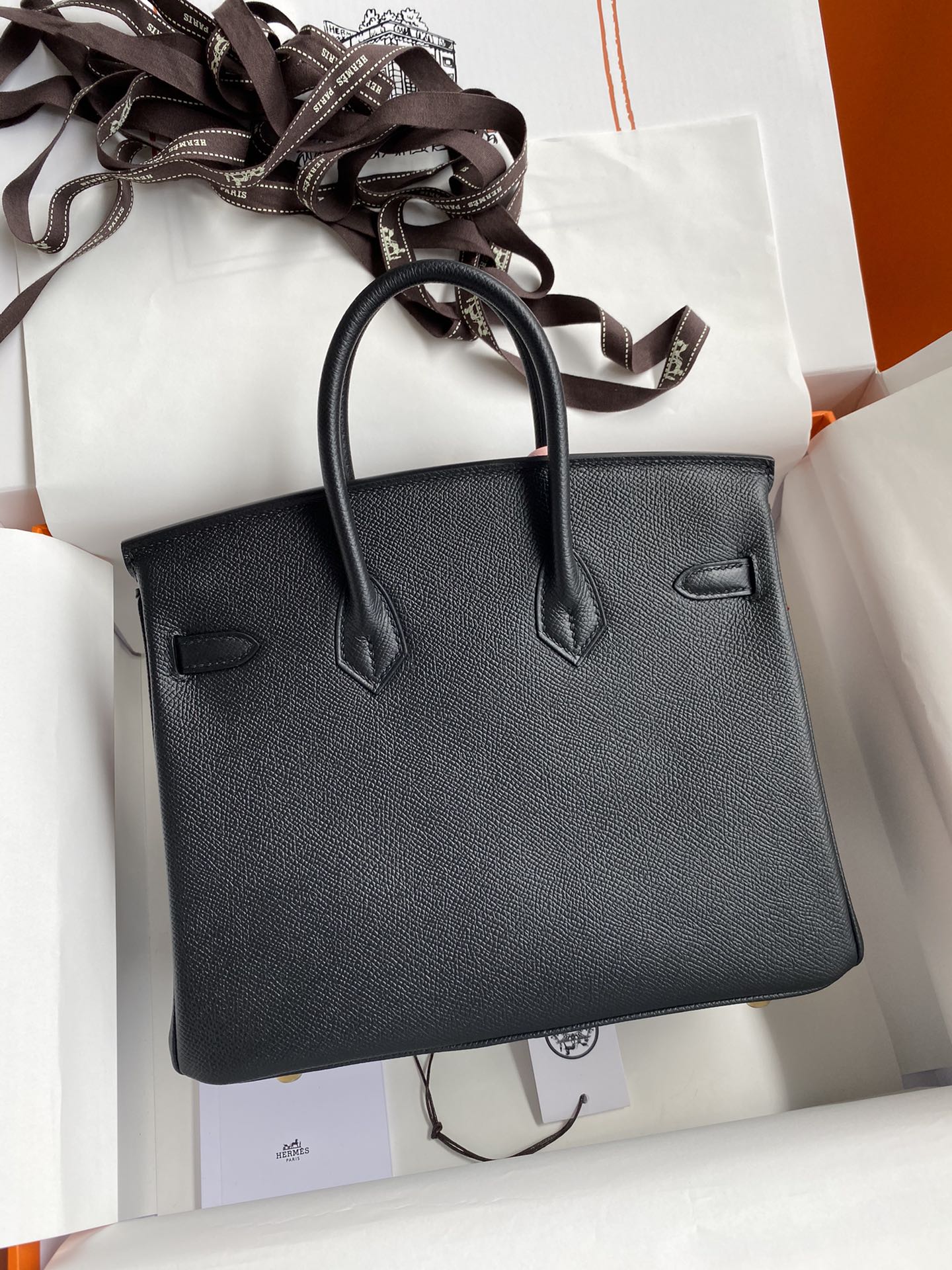 Birkin 25cm Epsom Leather Black Gold Buckle