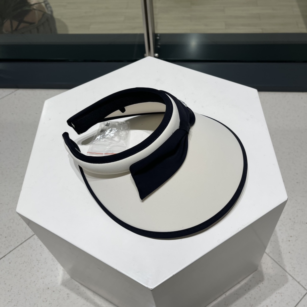 Chanel Bow Hat Empty Top Sun Protection UV Sun Shade Cap