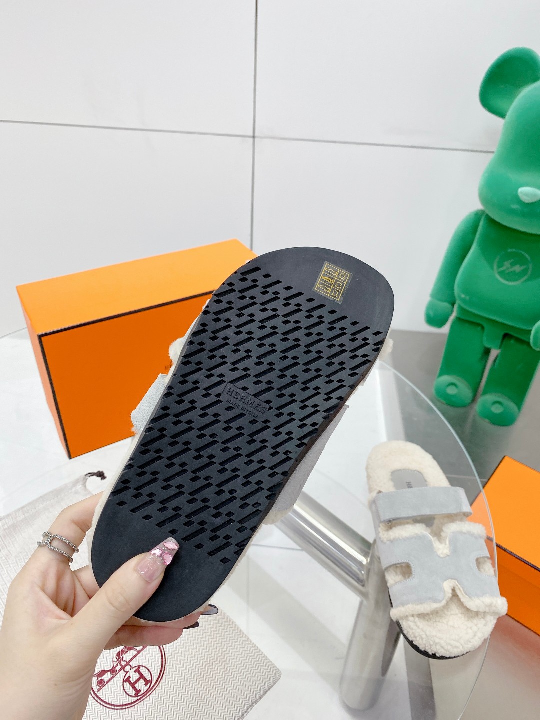 Hermes teddy fur uncle shoes