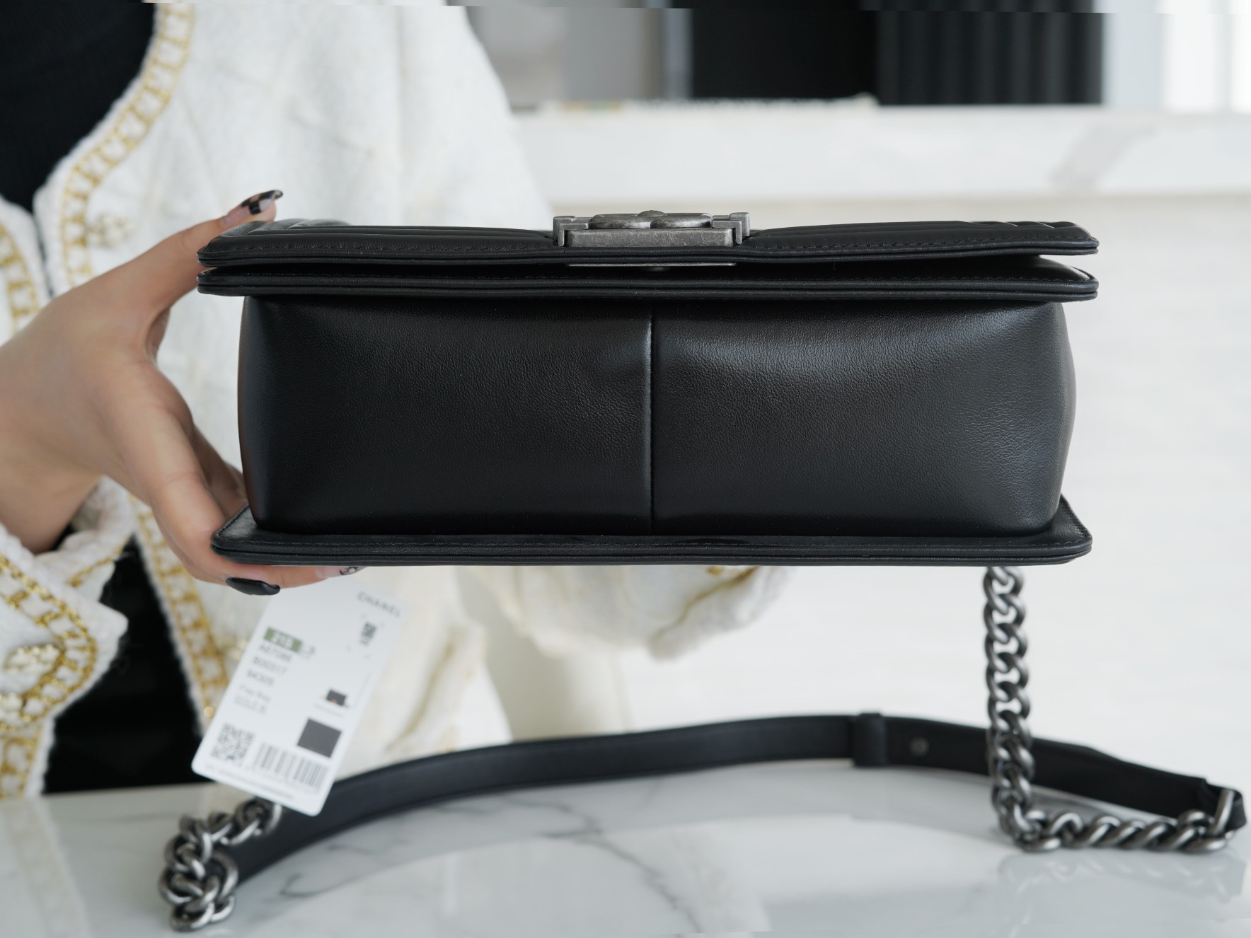 𝗖𝗵𝗮𝗻𝗲𝗹 𝗟𝗲𝗯𝗼 𝘆Italy 🇮🇹GR original lambskin：Medium Black Silver