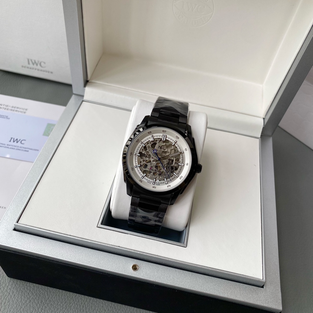 IWC- Simple three-hand skeleton men's boutique watch Automatic Japan Citizen 82S0 skeleton movement