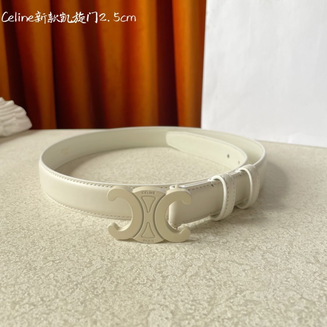 CELINE new leather Arc de Triomphe buckle ladies belt