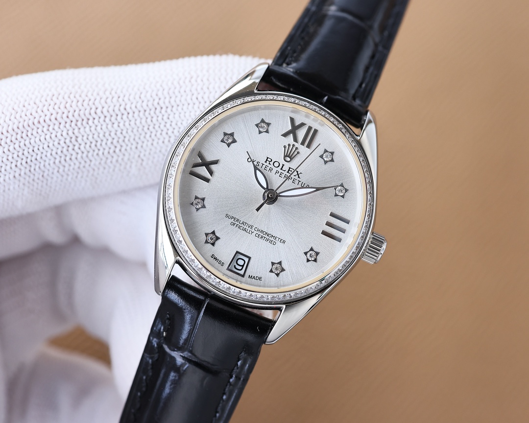 Rolex V8 version fashion women's watch simple three needle super luminous at night