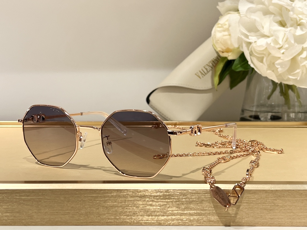 Valentino VA2040 Vintage Small Frame Chain Sunglasses