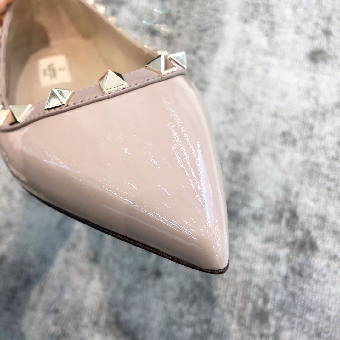 Valentino VT Collection Flats Patent Leather Nude Pink
