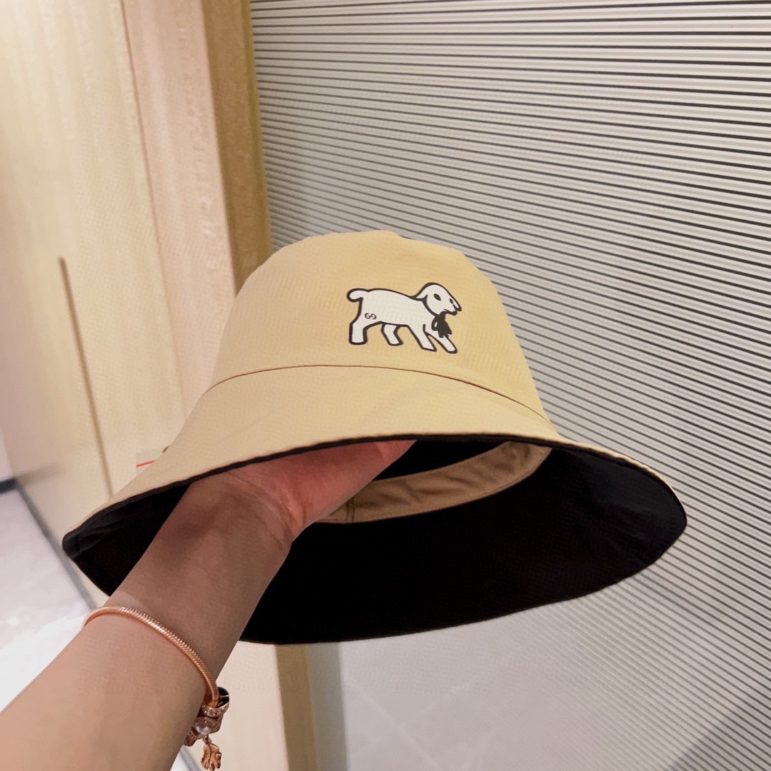 [Gucci Gucci] 2023 new deer double-sided fisherman hat