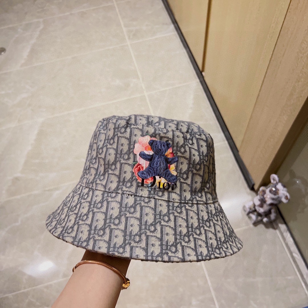 [DIOR Dior] 2023 spring and summer classic old flower fisherman hat