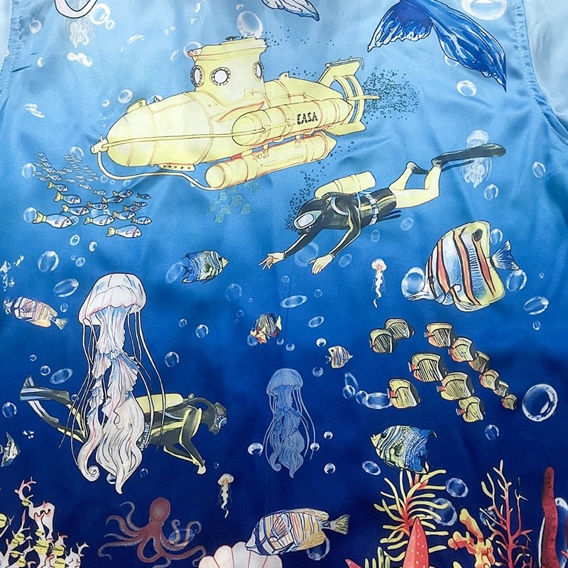 Casablanca Sea World Submarine Print Hawaiian n wind shirt
