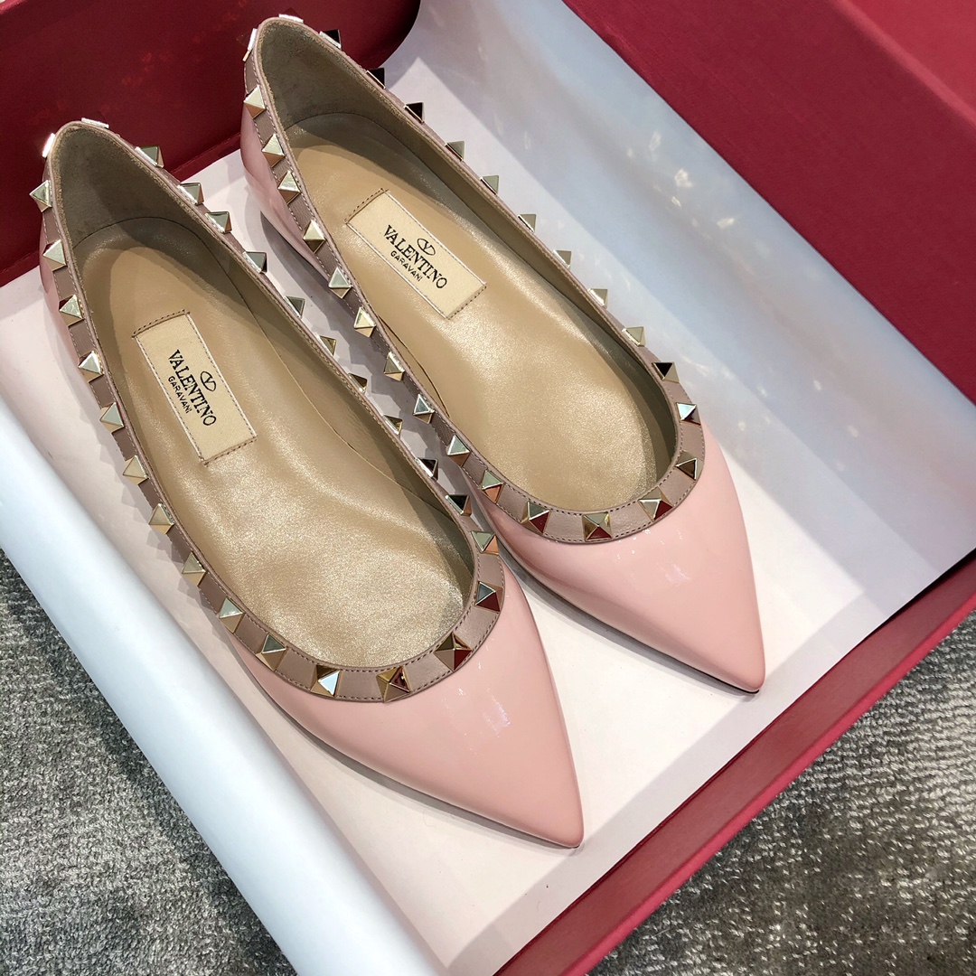 Valentino VT Collection Flats Patent Leather Pink