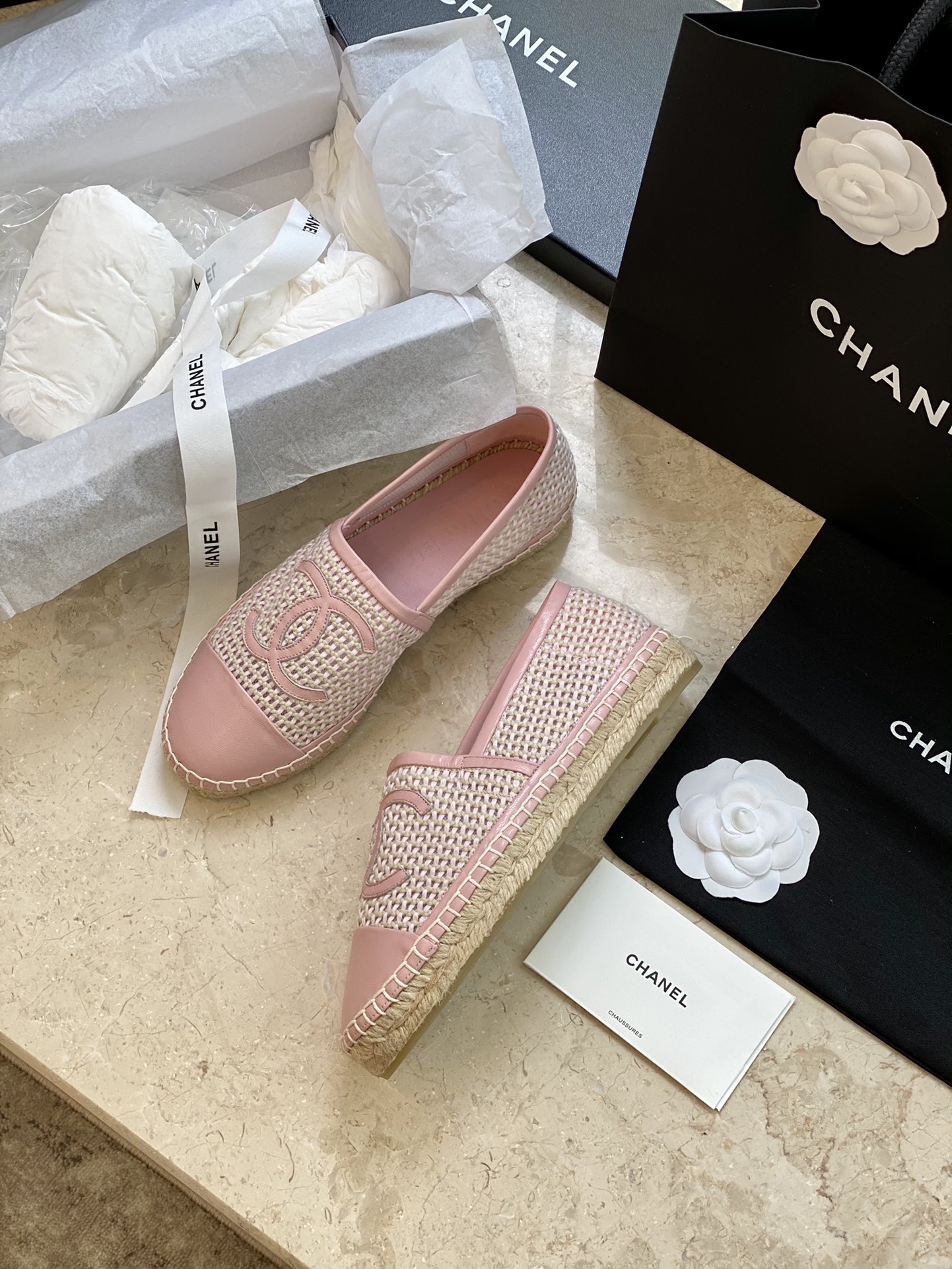 CHANEL fisherman shoes Chanel classic version of the original injection of rubber translucent rubber original color hemp sole
