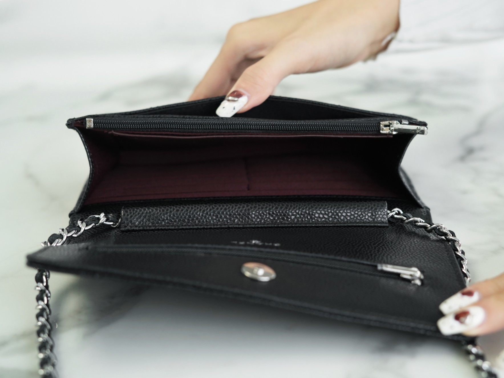 CHANEL 𝑾𝒐𝒄 Hairy Bag Entry Classic 𝑾𝒐𝒄𝒄 (Magnetic Closure) Black Bull Silver