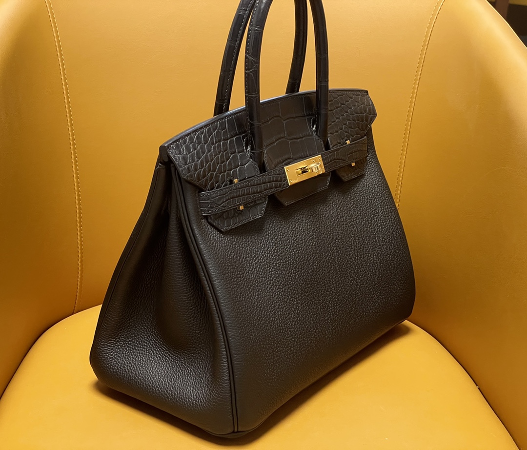 Bk30 touch black togo with matte America 🐊 Gold buckle