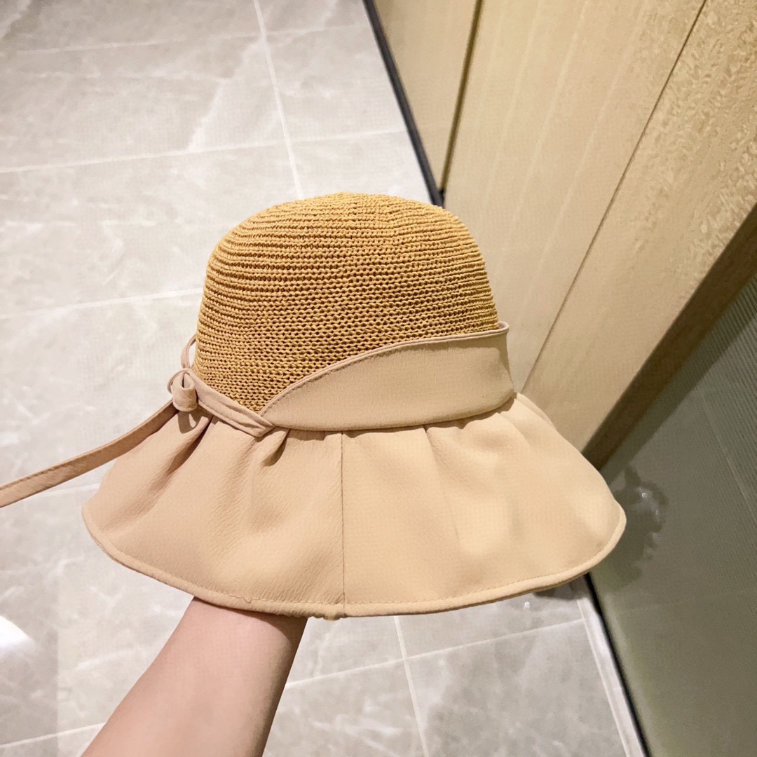 [Dior Dior] 2023 spring and summer style simple splicing sunset fisherman hat