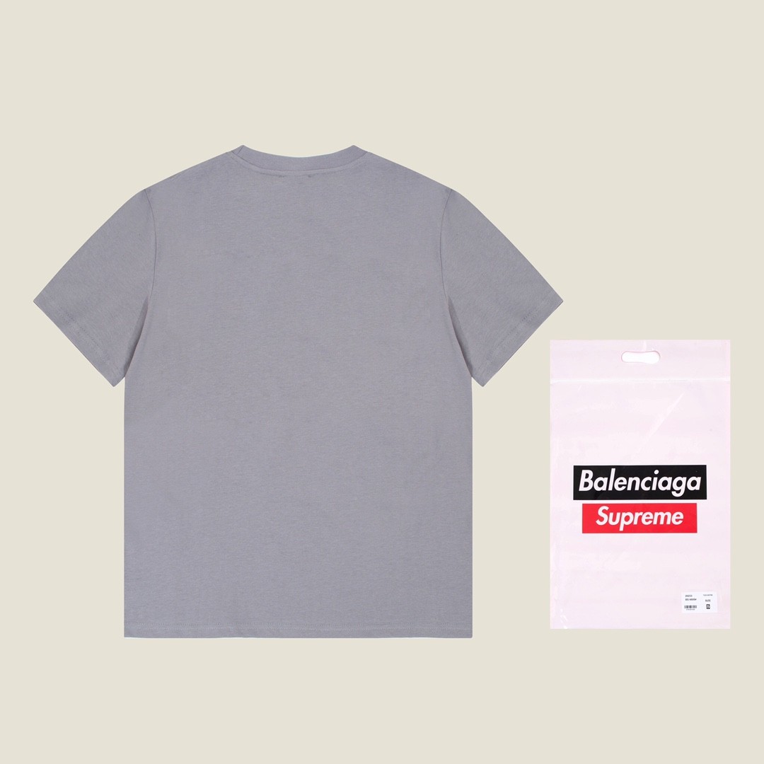 Balenciaga × Supreme 2023 Fall Spring/summer collection simple double LOGOT shirts