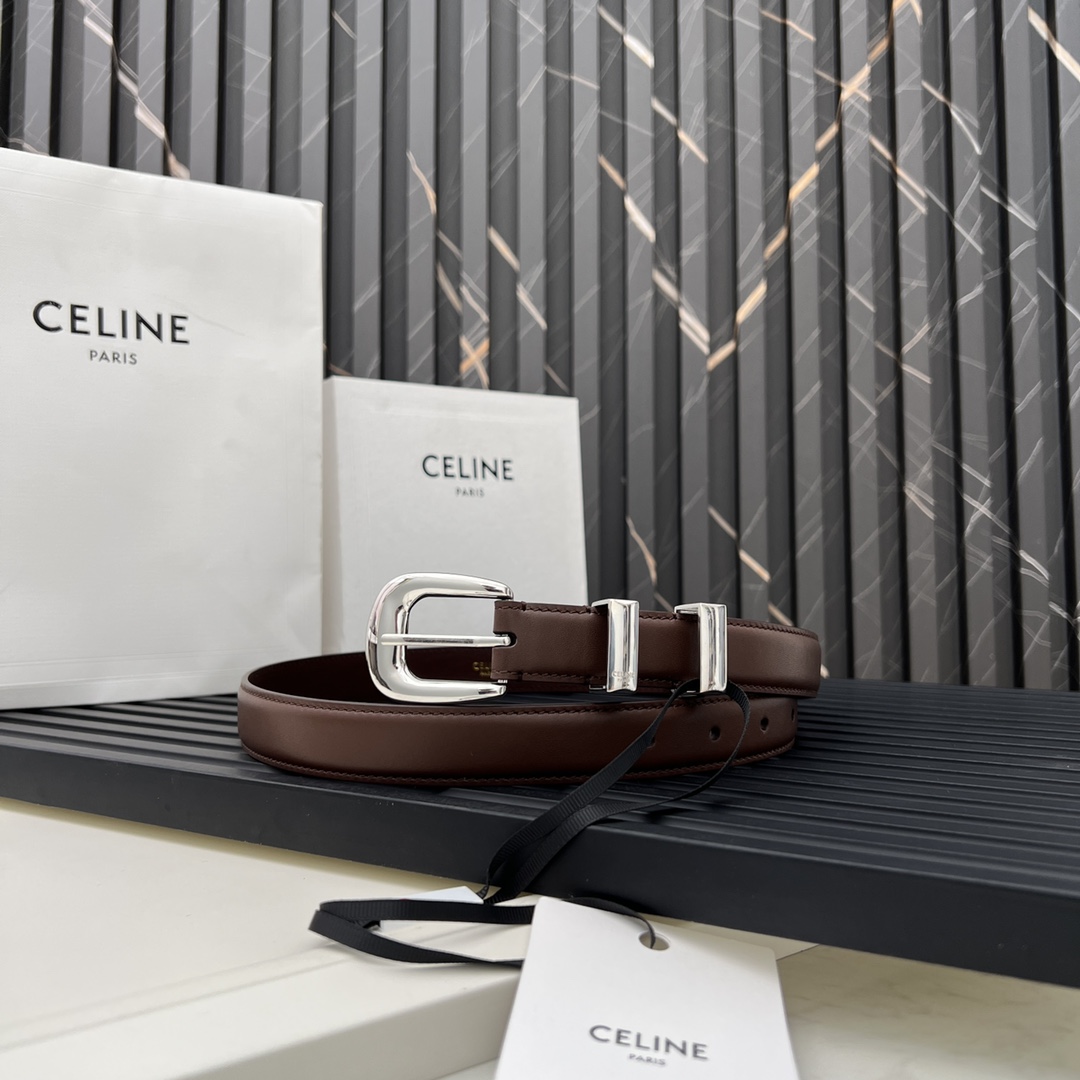 CELINE WESTERN medium belt in smooth calfskin