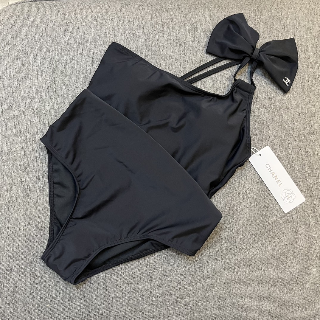 Chanel New one-piece swimming costume with one shoulder