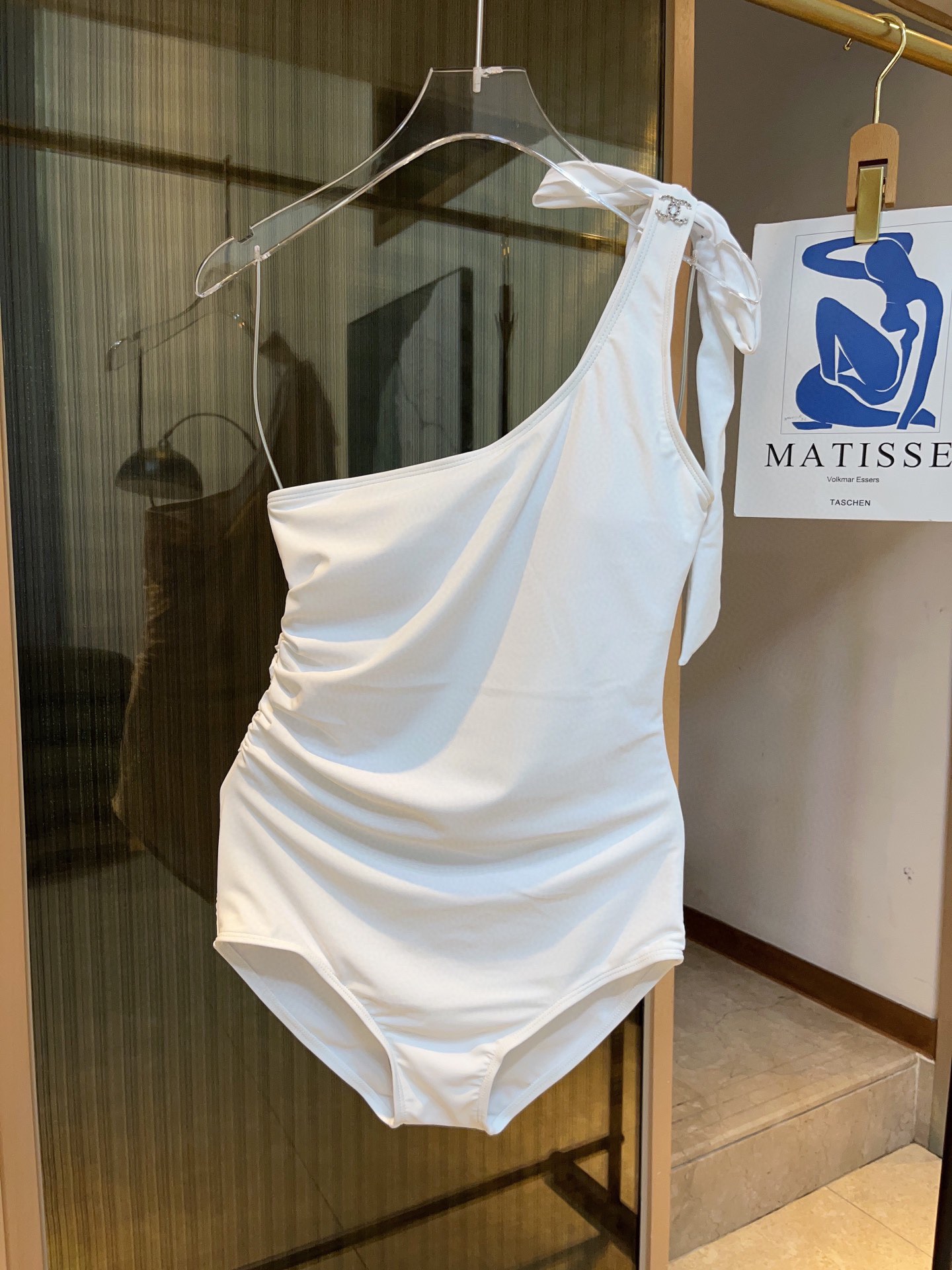 Chanel New one-piece swimming costume with one shoulder