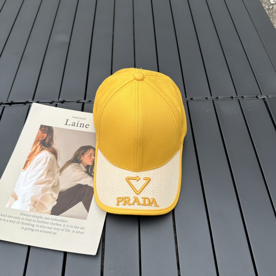 prada classic triangle logo baseball cap