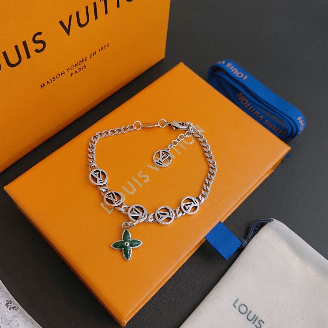 Louis Vuitton vintage silver bracelet couple's version 22cm20cm18cm changeable length