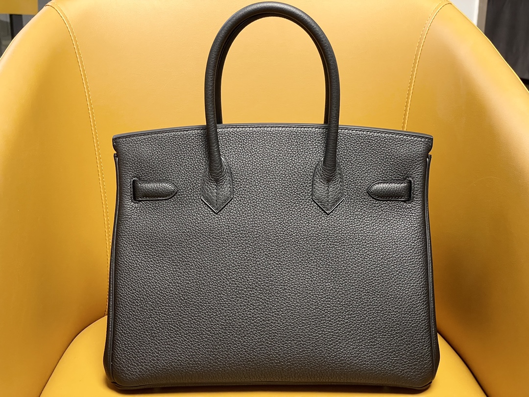 Birkin30 black togo leather silver buckle