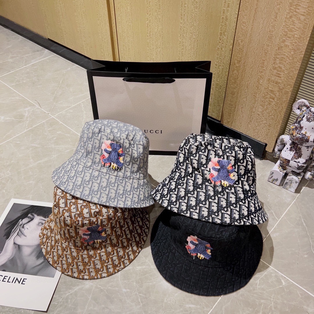 [DIOR Dior] 2023 spring and summer classic old flower fisherman hat