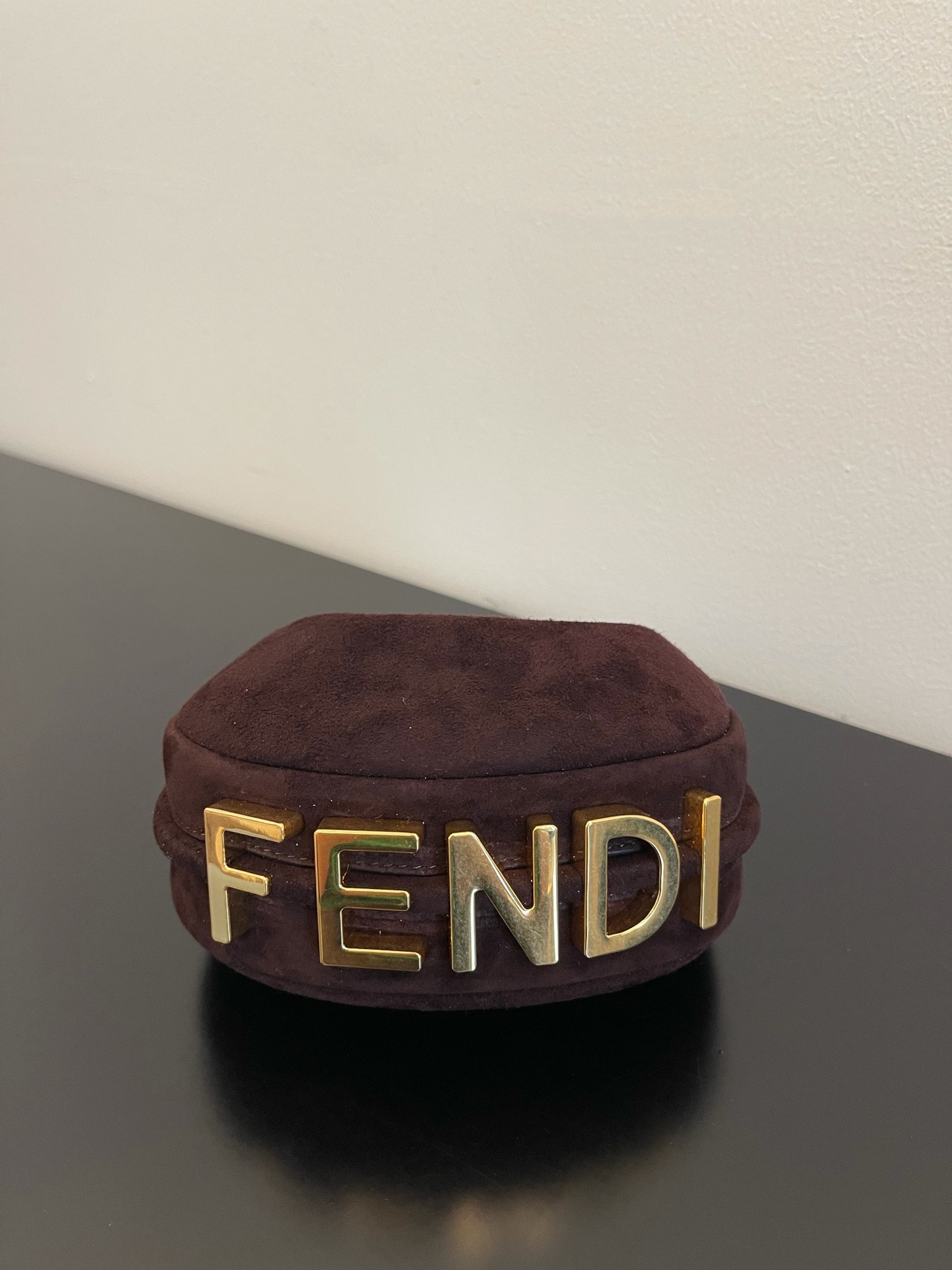 FENDI praphy underarm bag sheep skin coffee