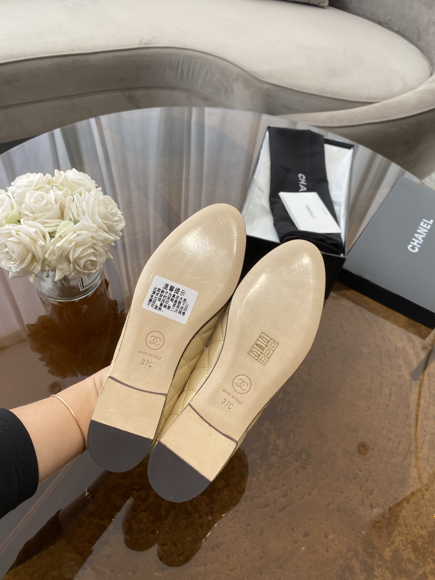 CHANEL ballet shoes Imported custom leather Italy imported leather outsole