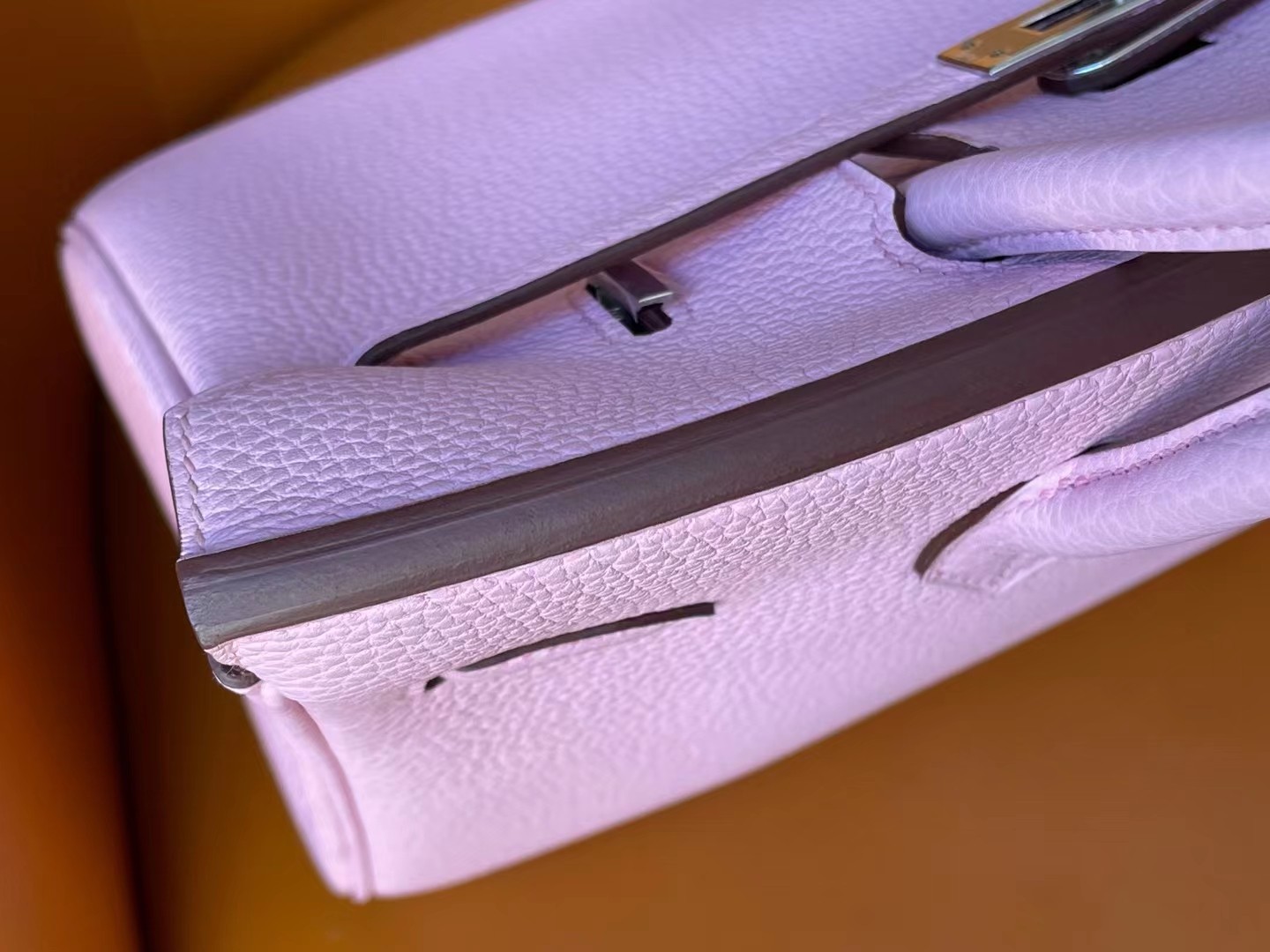 BK25 Caramel Purple Togo Leather Gold Buckle