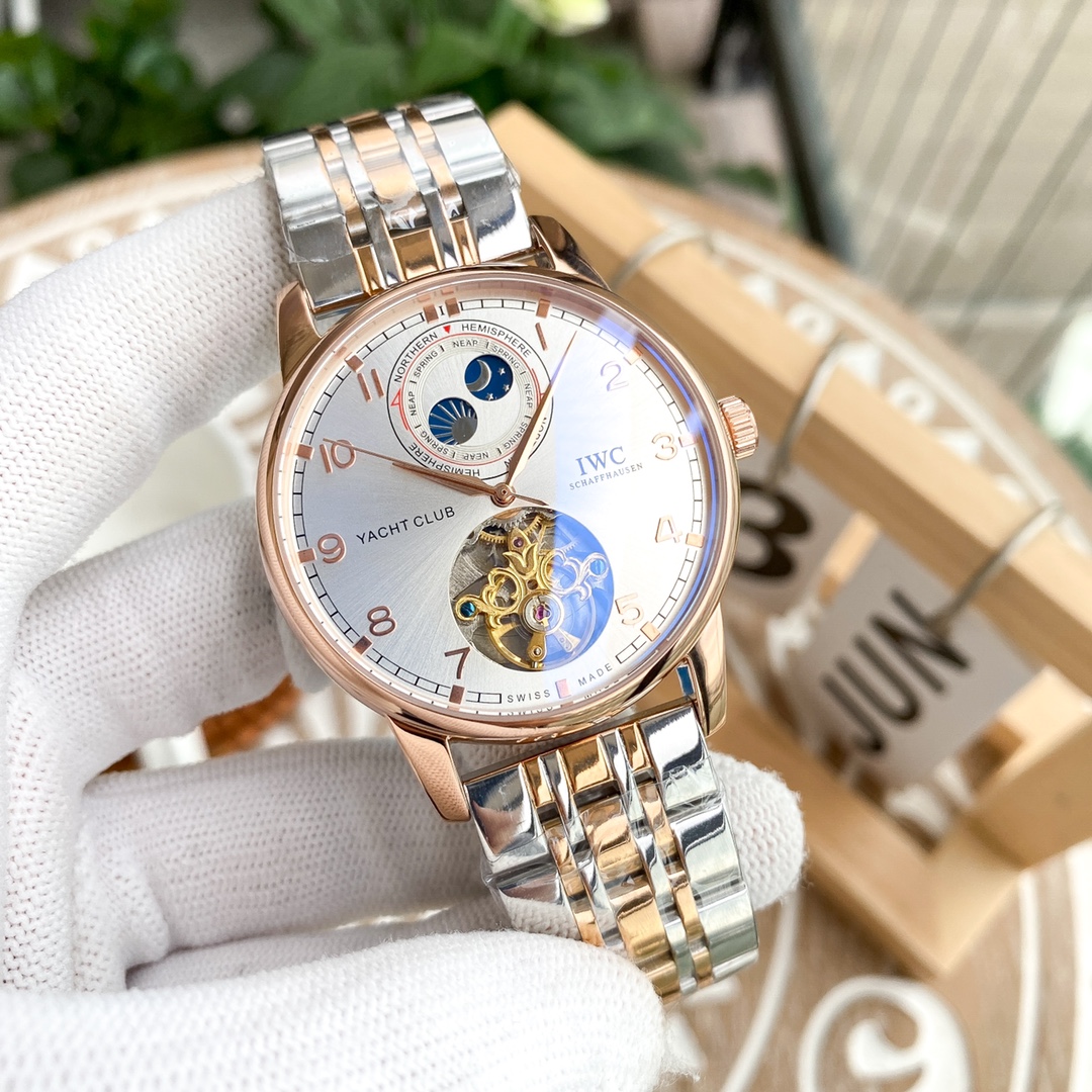 IWC- Fine men's watches Fully automatic mechanical movement, top 316 steel case and strap