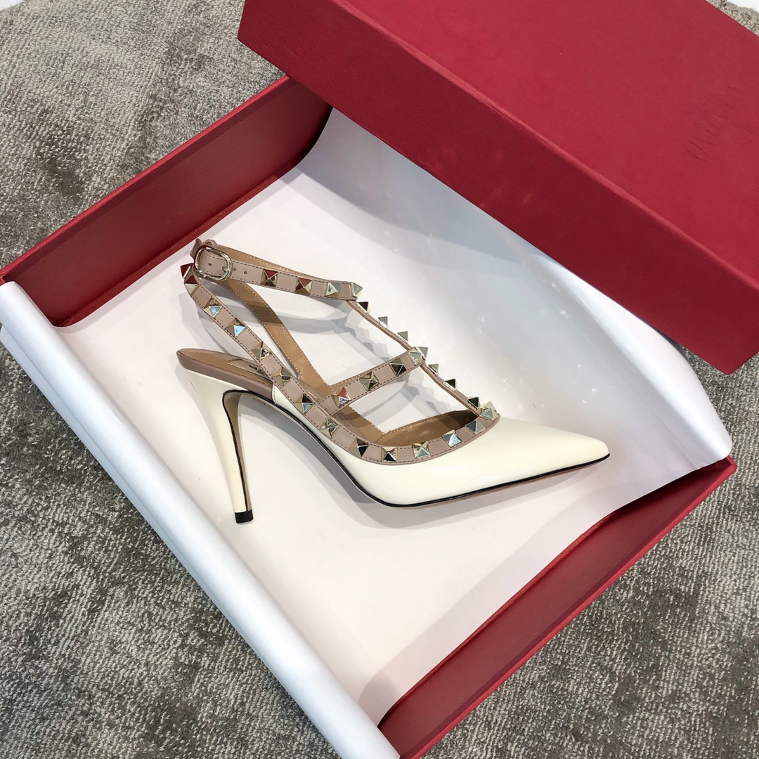 Valentino VT Collection Two Strap Mid Heel 10cm White