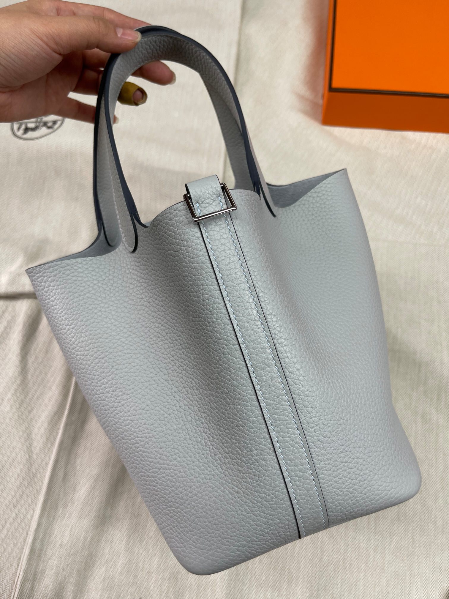 picotin18 chalice blue tc leather silver buckle