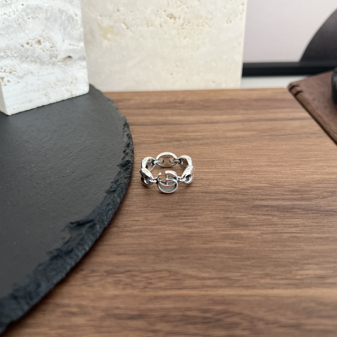 𝐆𝐮𝐜𝐜𝐢 925 sterling silver double G pig nose ring Size: 12# 14# 16# 18# 20# 22#