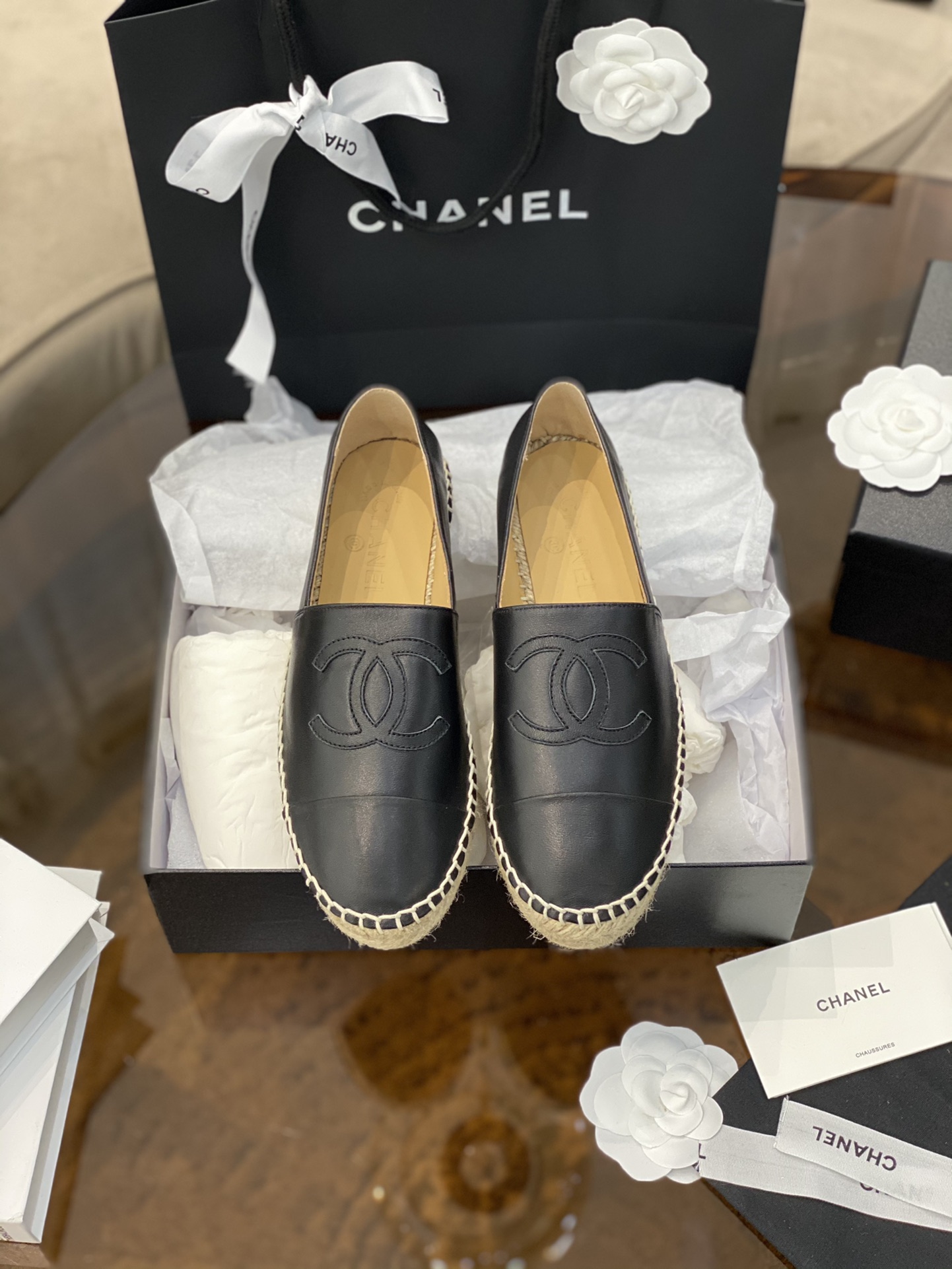 CHANEL fisherman shoes Chanel classic version of the original injection of rubber translucent rubber original color hemp sole