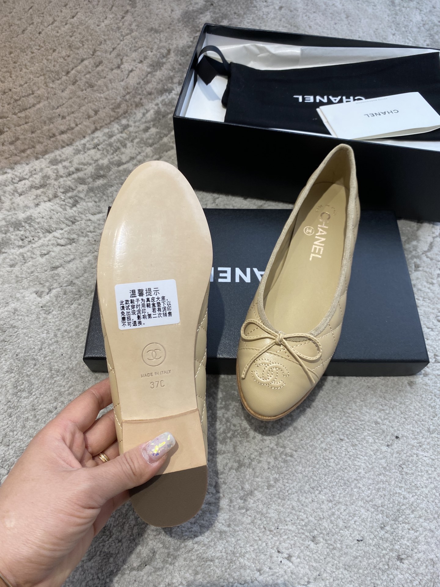 CHANEL ballet shoes Imported custom leather Italy imported leather outsole