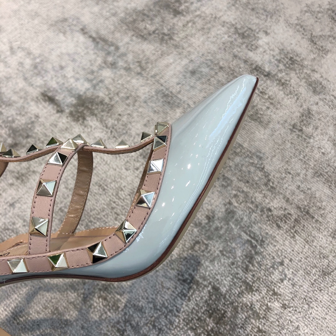 Valentino VT Collection Two Strap Mid Heel 10cm Blue