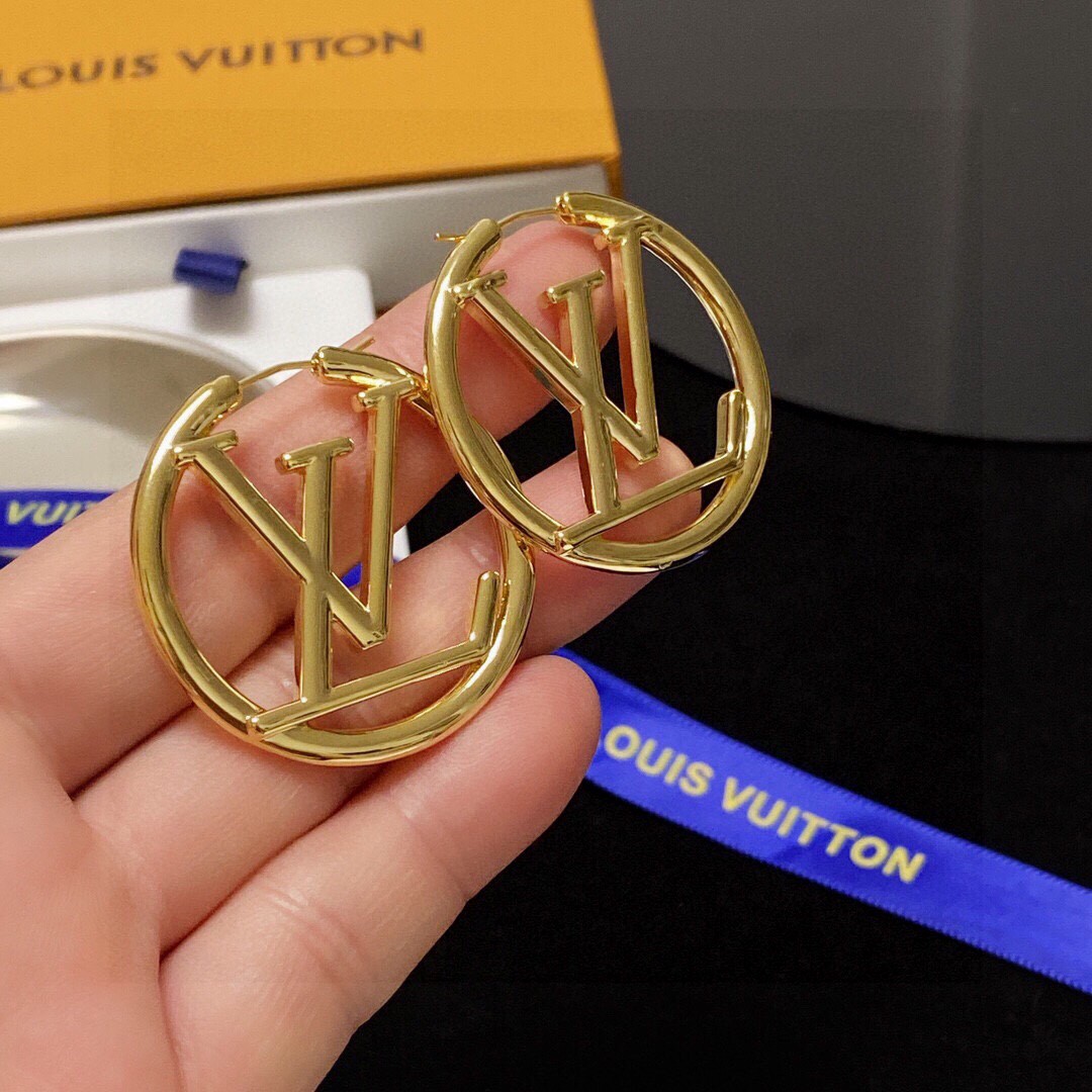 Louis Vuitton LV monogram earrings