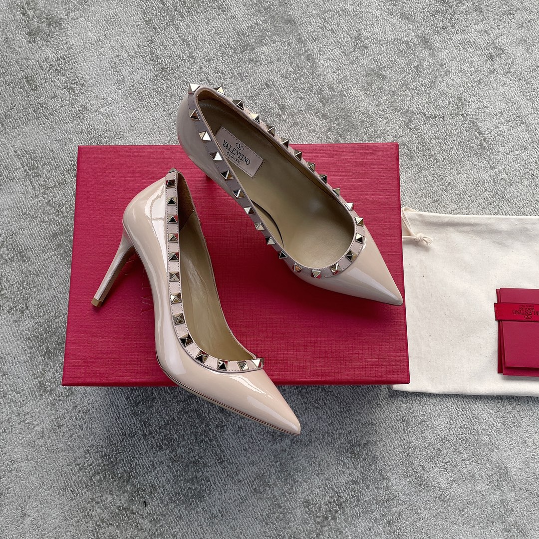 Valentino VT high heeled single 8.5CM patent leather nude